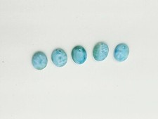 GENUINE LARIMAR 10x8mm FLAT BACK OVAL SHAPE 100 NATURAL, LOT OF 5 STONES 