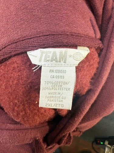 DHL Supply Company Hooded Pullover Sweater Maroon Mens Size 2XL - Picture 4 of 10
