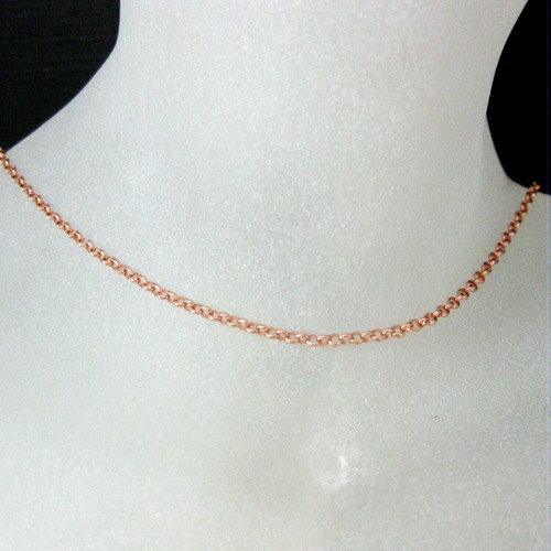 Rose Gold Plated Sterling Silver Necklace,Bracelet,Anklet-Rolo Chain 2mm - Picture 1 of 2