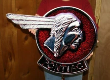 Pontiac Chief Head Vintage Emblem Steel Sign