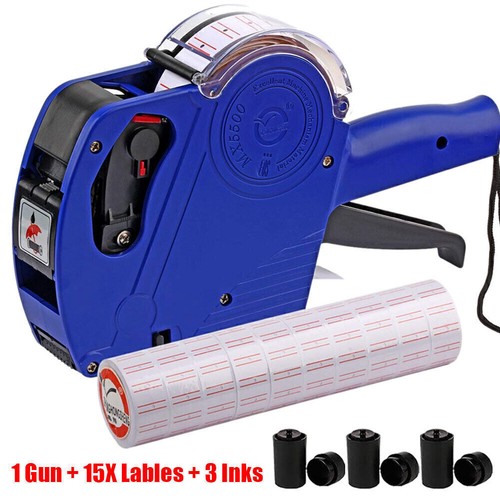 Price Tag Gun Labeller Pricing Machine Kit with Rolls Labels and Inks Roller - Picture 15 of 15