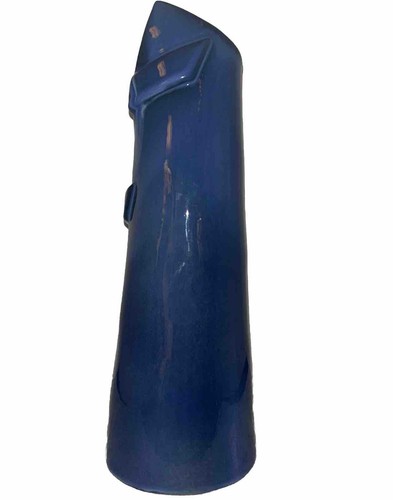 Scarce Hazel Hutchins Vintage MCM 40's Abstract Blue Vase By Ca. Artist Potter - Picture 10 of 11