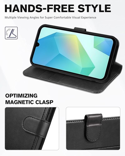 Para Samsung A56 Galaxy A16 5G Teléfono Cubierta Cuero Abatible Gel Tarjeta Billetera Libro Estuche - Imagen 4 de 18