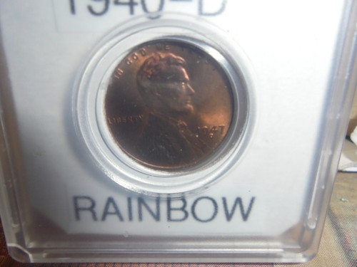 1940-D Lincoln Cent Original Rainbow Toning - Bild 3 von 5