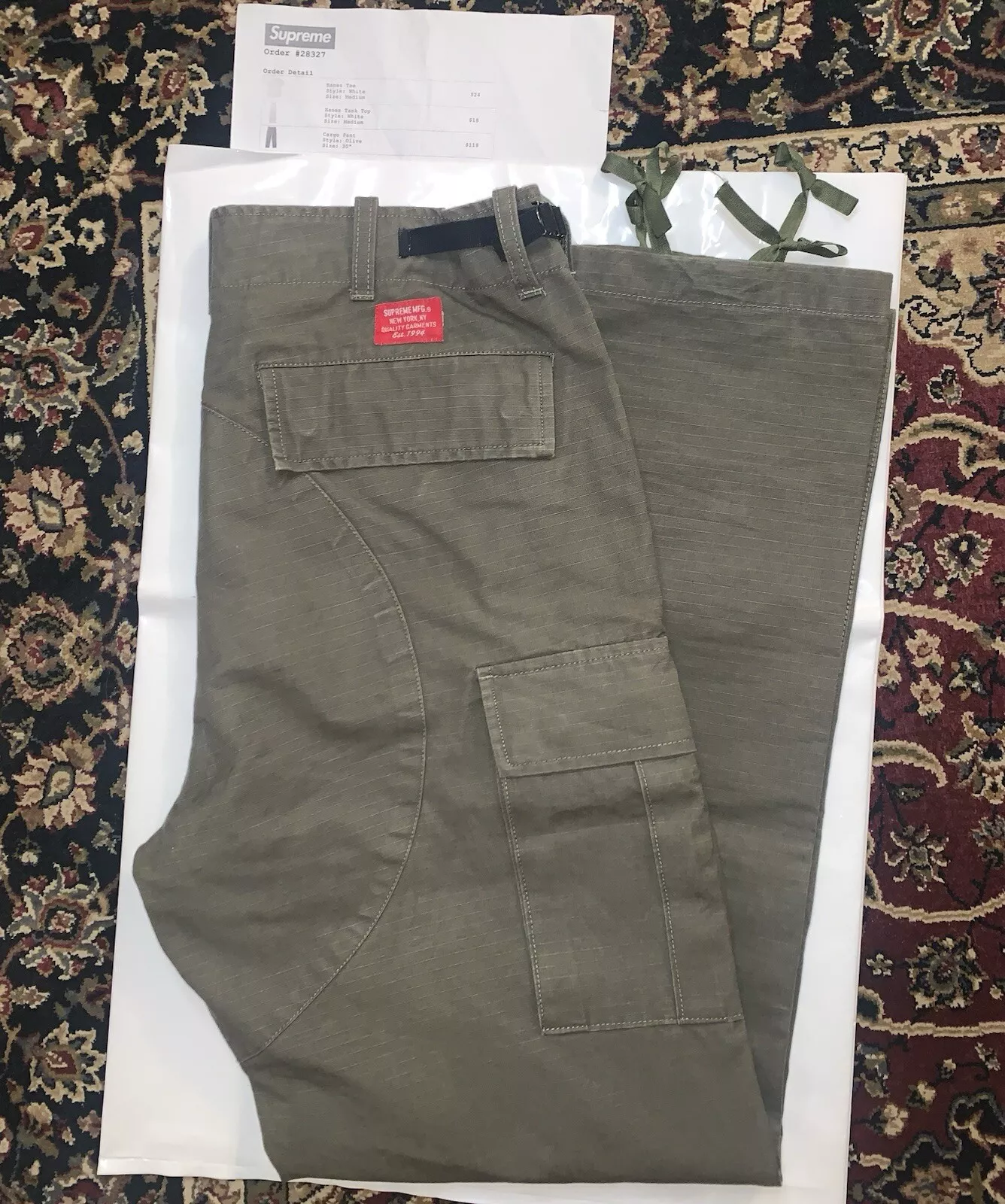 Pantalon Supreme FW09 Cargo BDU Ripstop Olive Drab New Zoo York 30