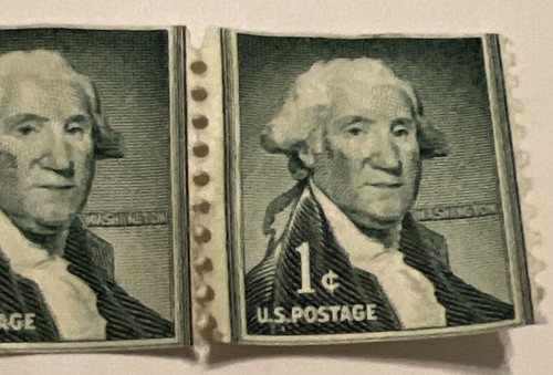 Rare VTG 1954 green 1 cent George Washington Stamp 3 uncirculated stamps - Picture 9 of 9