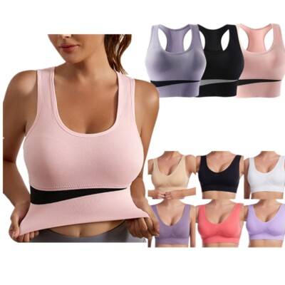 Women Push Up Sport Bra Tank Tops Yoga Gym Activewear Seamless Wireless Crop Top