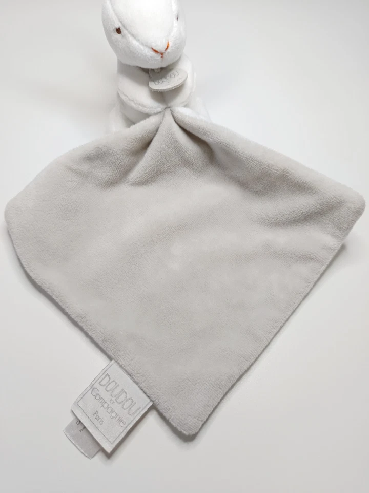 Doudou Et Compagnie Lapin Blanc Gris Orange Plat Hôpital Privé Villeneuve D'Ascq - Photo 3/4
