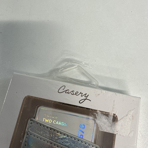 Casery Phone Pocket Stick on Card Holder Secure Adhesive SILVER holds ID CC etc - Picture 4 of 14