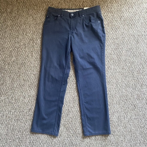 Hiltl Chino Pants Mens 31x27 Blue 5 Pocket Flat Front Stretch Straight Leg