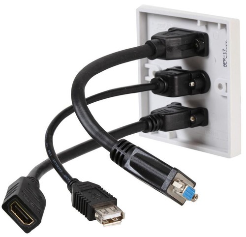 PRO SIGNAL - 1 Gang Multimedia Wallplate with HDMI, VGA and USB A Ports - Picture 2 of 2