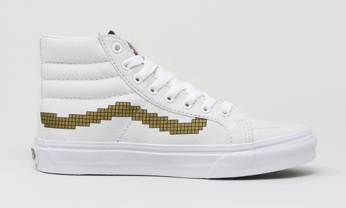 Vans SK 8-Hi Slim Nintendo Console Gold White Canvas Big Kids Youths Girls shoes - Picture 2 of 6