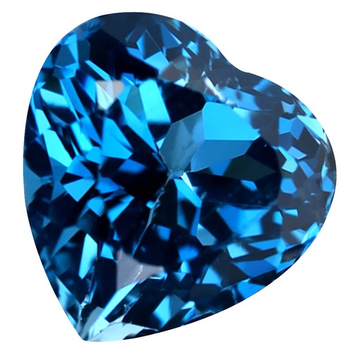 Cuore straordinario 3,84 ct (9 x 9 mm) riscaldato Brasile Londra pietra preziosa topazio blu - Foto 1 di 1