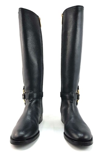 Tory Burch Black Leather Amanda Tall Riding Boots Size 5.5 M Womens  - Picture 4 of 12