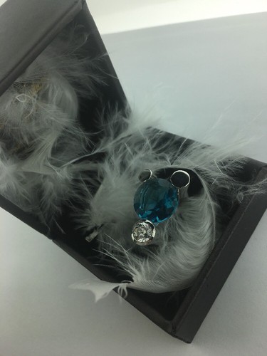 GC Guess Collections Sterling Silver Blue Topaz Colored Gemstone & CZ Ring SZ 6 - Picture 11 of 12
