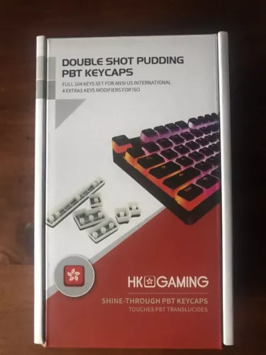 HK Gaming Double Shot Pudding PBT Keycaps Red Shine Through 104 Key Set ANSI +4