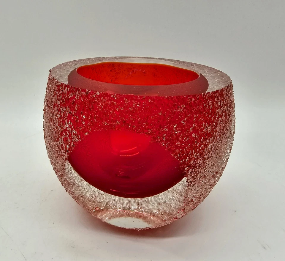 Fifth Ave Red Geode Frosted Votive Candleholder Hollywood Regency Glam Christmas - Image 4 of 4