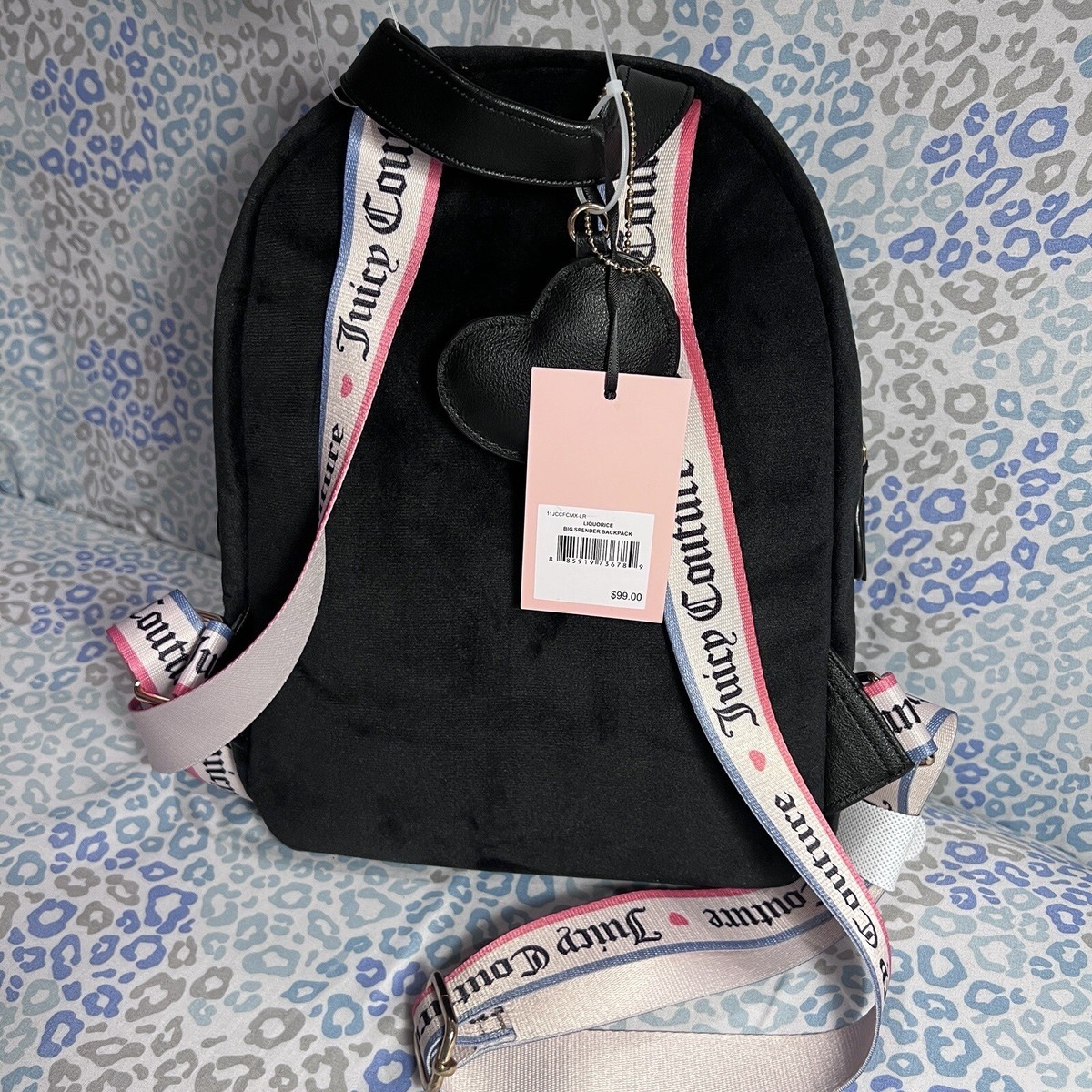 New Black Juicy Couture Backpack + Bag Charm NWT Purse Bag  display picture 1