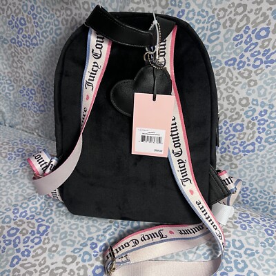 New Black Juicy Couture Backpack + Bag Charm NWT Purse Bag  display picture 2