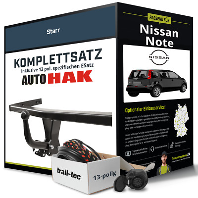 Für NISSAN Note Typ E11 Anhängerkupplung starr +eSatz 13pol 03.2006-09.2013 NEU