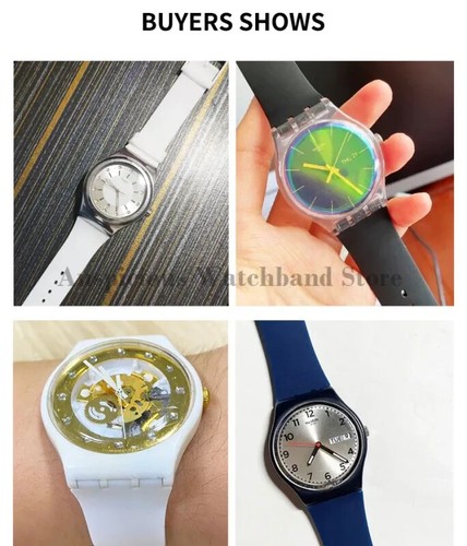 Silicone Watch Band for Swatch 17mm 19mm 20mm 16mm Colorful Rubber Strap - Picture 6 of 35
