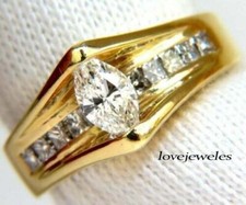 925 Silver 3CT Marquise Cut Diamond Lab-Created Engagement Wedding Ring