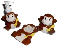 Monkey Bathroom Accessories - Lotion Soap Dispenser Soap Dish & Toothbrush Ho... on sale Monkey Bathroom Accessories - Lotion Soap Dispenser Soap Dish & Toothbrush Ho... on sale