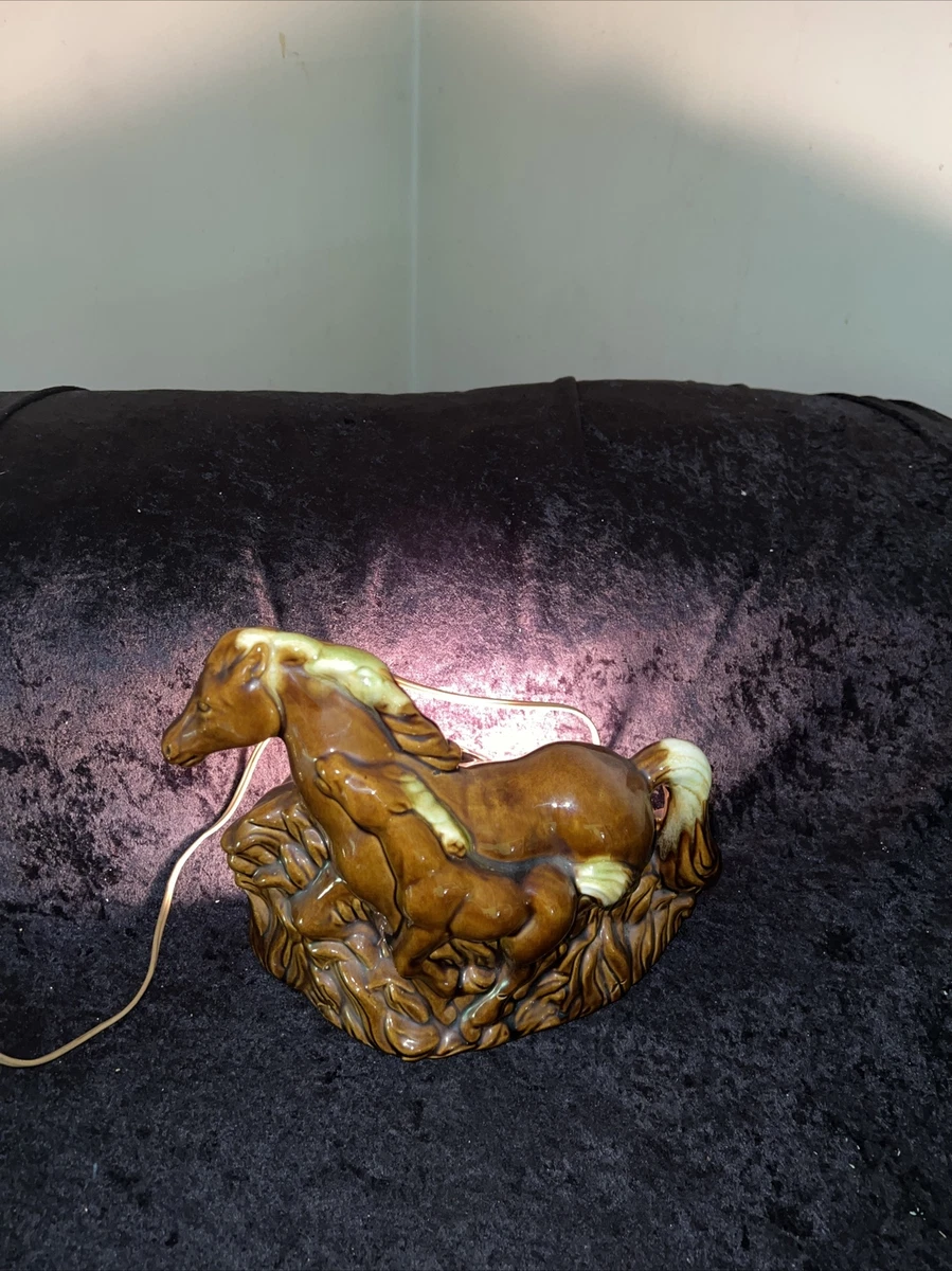 vintage ceramic horse lamp