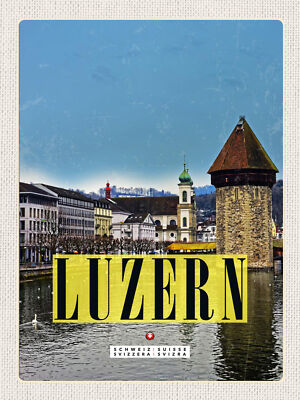 Blechschild 30x40 Luzern Stadt Familienurlaub Wanderung  Wand Deko Cafe Sammler
