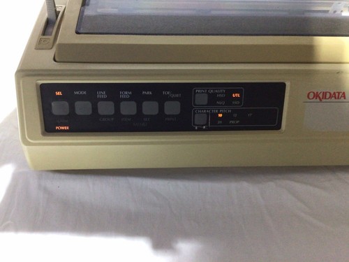 vintage Okidata GE5253P Microline 320 9 Pin Impact Dot Matrix Printer Parallel - Picture 2 of 6