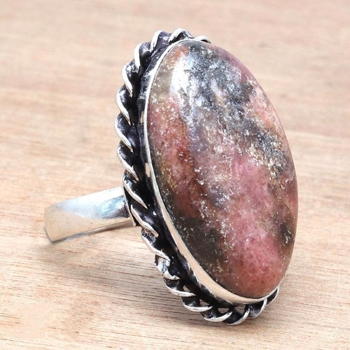 Rhodonite Gemstone Handmade Silver Jewelry "8" - Picture 3 of 7