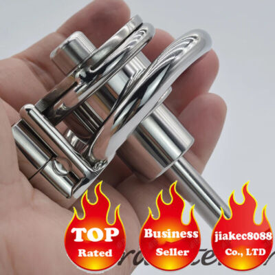 Stainless Steel Sissy Flat Chastity Cage Witu Tube Chastity Device Lock Ring