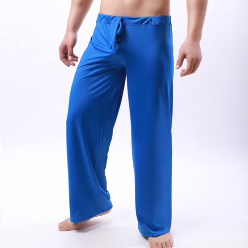 Herren Lounge Hose Nachtwäsche Eis Seide Hose Kordelzug Nachtwäsche Pyjamaunterteil - Bild 11 von 21