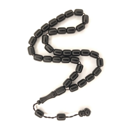 Black German Fiber Prayer Beads Cylinder Siyah Alman Tesbih Tasbih Misbaha 057 - Picture 9 of 9