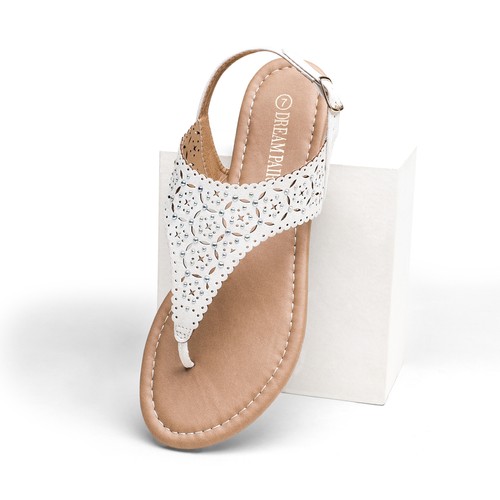Womens T-Strap Thong Gladiator Strappy Summer Flat Flip Flop Sandals Shoes Size - Picture 54 of 62
