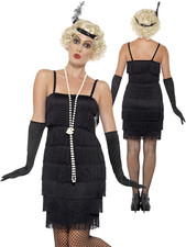Costume De Flapper Des Années 1920 Pour Femmes, Robe De Charleston Gatsby, Noir
