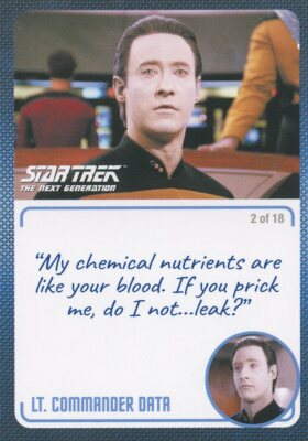 Star Trek TNG Archives & Inscriptions card #3 LT CMDR Data Variation 2 of 18