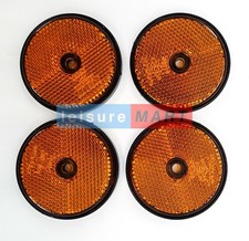 4 X Amber / Orange Reflectors Screw On Round 60mm Trucks Trailers Caravans Gates