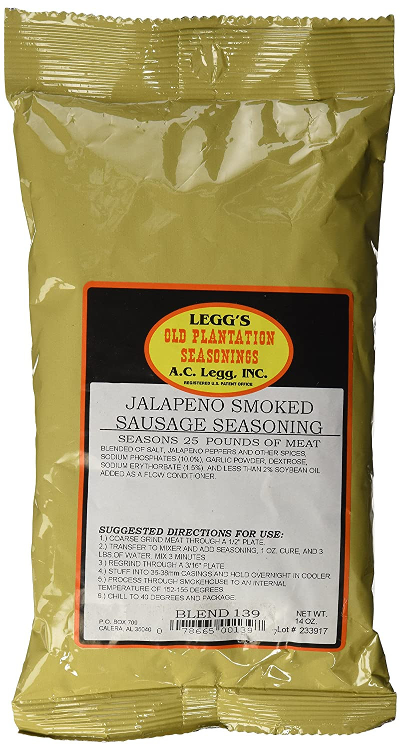 A.C. Legg Jalapeno Smoked Sausage Seasoning, 14 Ounce