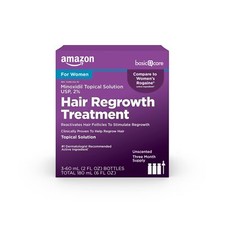 Amazon Basic Care Minoxidil Topical Solution USP, 2 Hair Regrowth Treatment ...