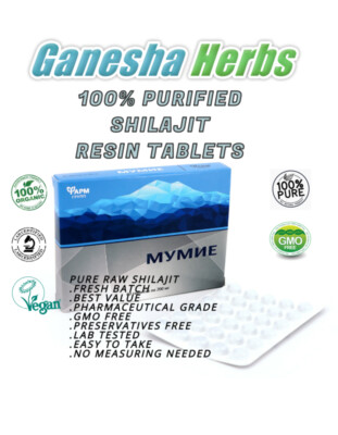 Pure Shilajit Trocken Tropfen 240 X 200mg Potenz Mumio Tabletten Lab