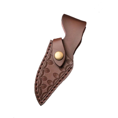 Portable Retro Cowhide Leather Straight Knife Sheath Pouch Cover For Fixed Blade - Picture 8 of 21