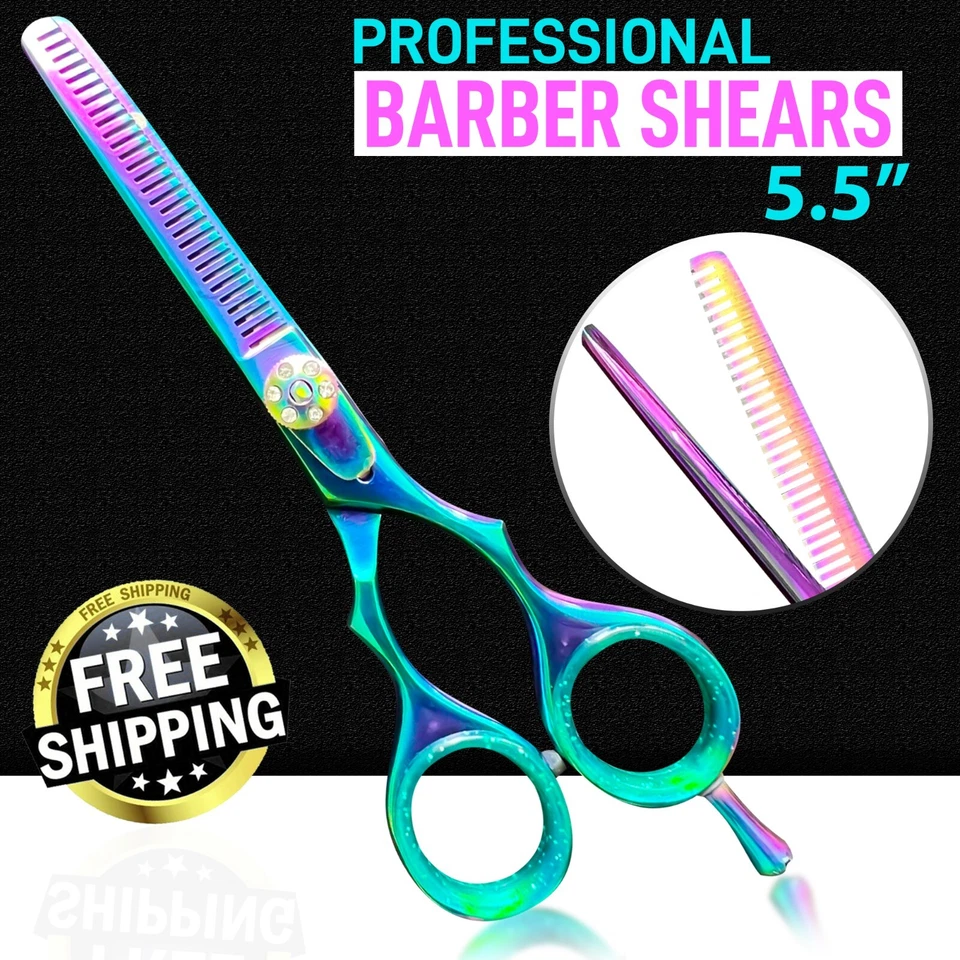 Hairdressing Barber Salon Scissors 5.5''Hair Thinning Multi Color Scissors Sharp - Image 3 of 4