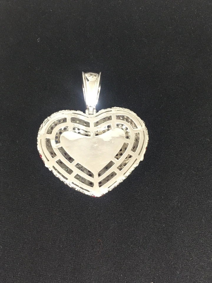 Ciondolo cuore in argento sterling 925 massiccio personalizzato per persone care - Immagine 3 di 3