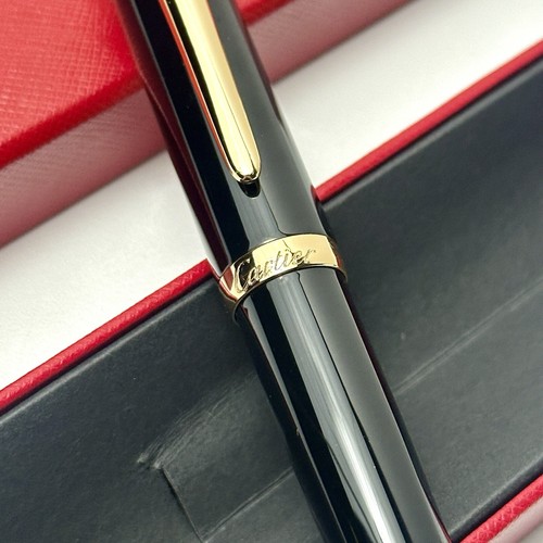 Cartier Black Gold Composite Executive Rollerball Pen Rare AD VIP Gift - 第 4/11 張圖片