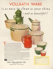 As easy to clean as your china Vollrath Ware pots pans bowls ad 1930