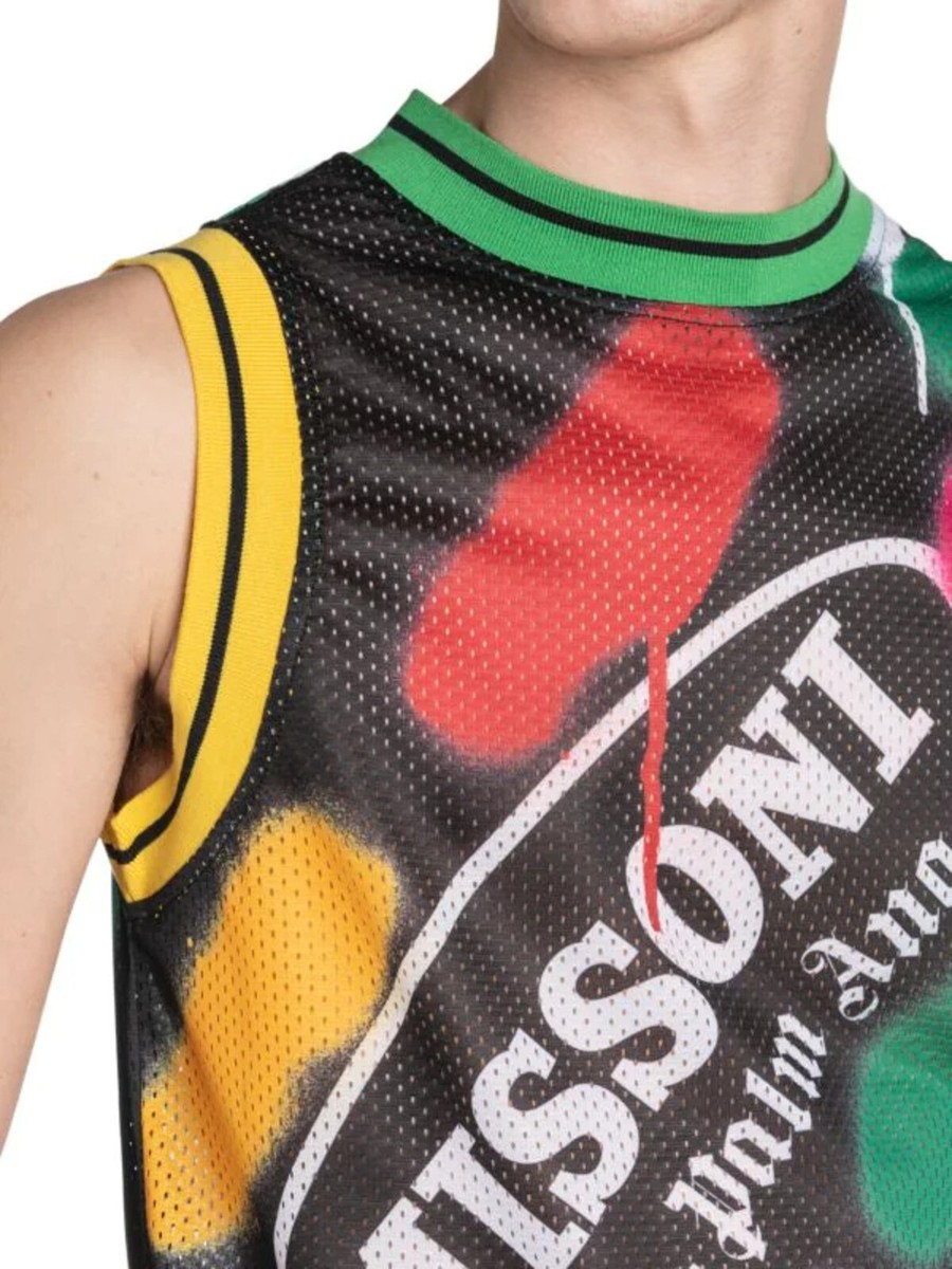 PALM ANGELS x MISSONI Men's Logo Sport B-ball Tank Top L Made in