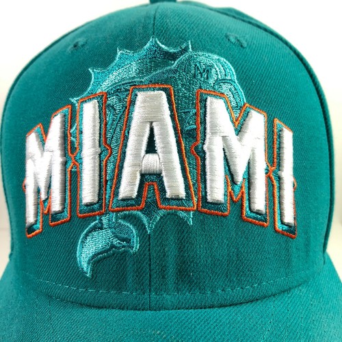 New Era Miami Dolphin NFL Trucker Baseball Hat Green Fitted 7 3/8 - Picture 4 of 12