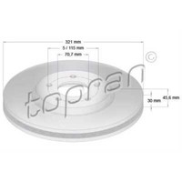 Topran 2X Bremsscheibe Vorne Ø321 Mm FüR Opel Astra J P10 2.0 Cdti 1.7 Zafira