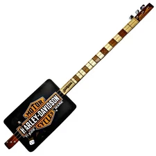 Harley Davidson Metal 3tpv Cigar Box Guitar Matteacci's blues 
